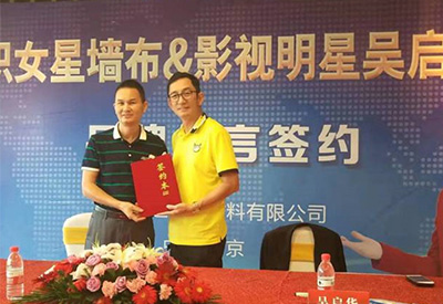 吳啟華代言織女星墻布